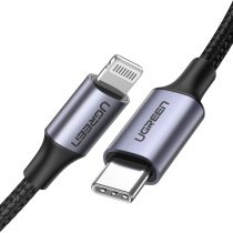 UGREEN USB C to Lightning Cable MFi Nylon Braided Type C PD Fast Charger Thunderbolt 3 Data Transfer Lead Compatible with iPhone 13 12 11 Pro Max XR X 8 Plus SE 2020 7,iPad Mini,MacBook Pro Air (1M)