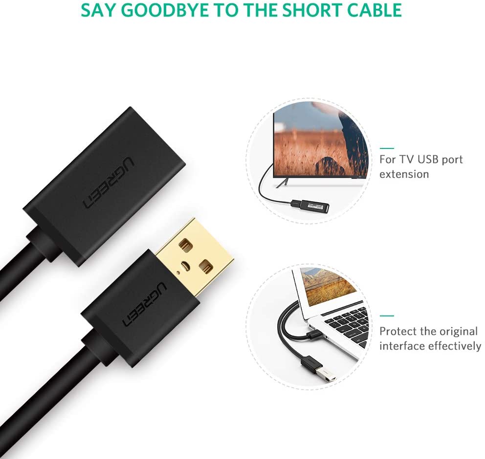 UGREEN USB 3.0 Extension Cable, 2 Packed USB Male to Female Cord, USB Extension Cable - Image 3