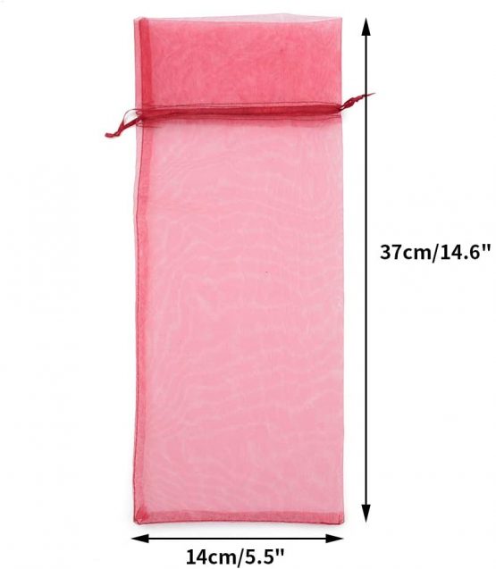 30 PCS Organza Wine Bags,37 * 14 cm Organza Bottle Gift Bags with Drawstring for Party Favours(Gold+Purple+Red) - Image 2