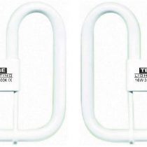 TBE Lighting 16w 2D 2-PIN CFL Energy Saving Lamps - DD Fluorescent Bulbs - 2-Pin GR8 Base Fittings - Long Life Lamp, Soft White 3500K (2-Pack)