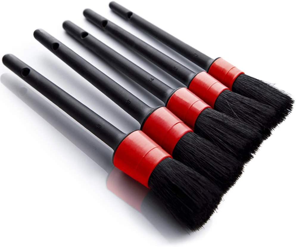 Auto Car Detailing Brush Set(Set of 5)- Automotive Detail Cleaning Brushes for Cleaning Wheels Engine, Interior, Emblems