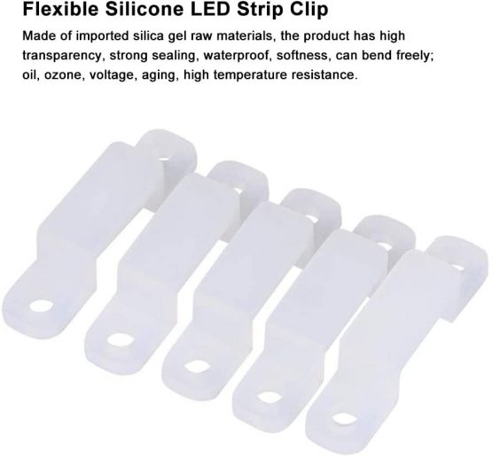 Strip Light Mounting Bracket Clip, 8/10/12mm Silicone Holder Clip for