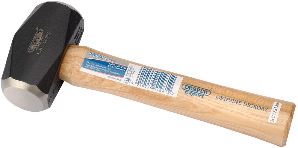 Draper 51281 Expert Hickory Shaft Club Hammer, 1kg, 1 Kg, 1kg /2.2lb