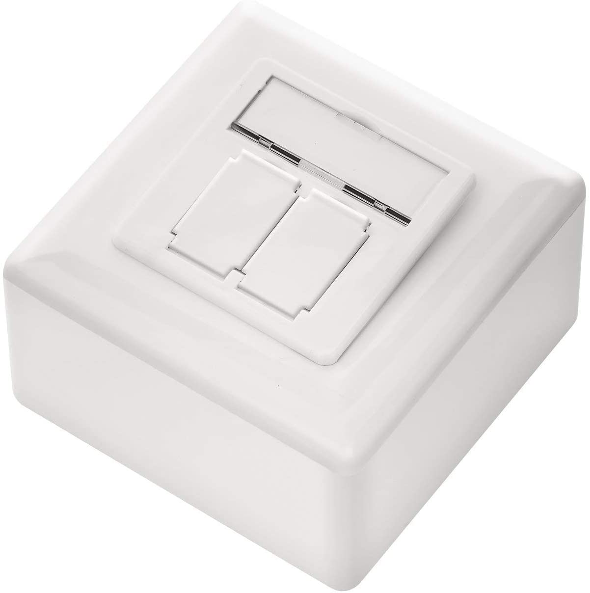 deleyCON Premium CAT 6 Universal Network Socket, 2x RJ45 Port, Shielded, Surface-Mounted/Flush-Mounted - Image 2