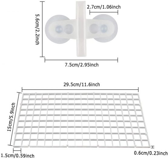 Dadabig 5 PCS Aquarium Divider Fish Tank Divider, Aquarium Filter Grids Aquarium Separation Grid Tray Isolation Board Grid with 10 PCS Sucker Clips, White - Image 4