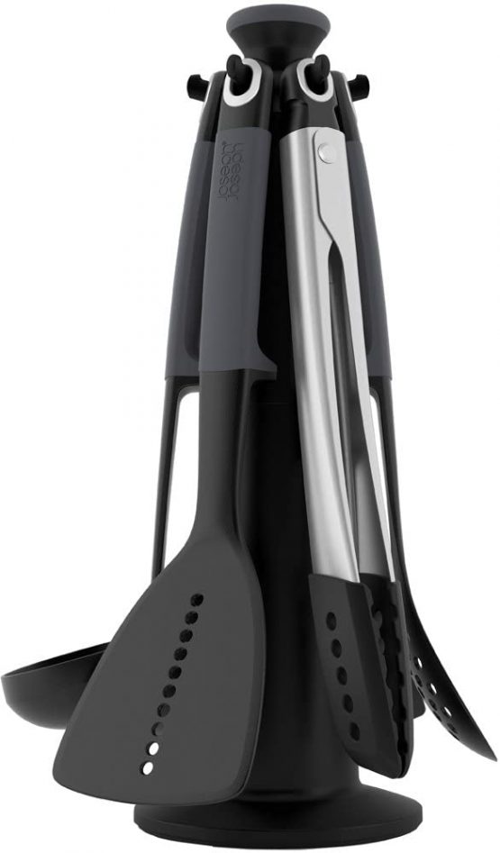 Joseph Joseph 10151 Elevate Carousel, 6-Piece Set with Tongs-Grey, Steel, 16 x 16 x 36 cm