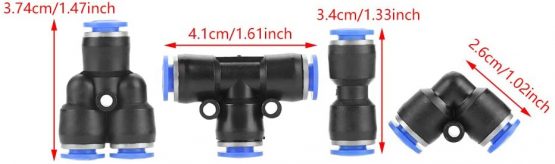 40 Pcs/Set 4 Shapes Air Push Quick Fittings 6 x 4 mm or 0.24 x 0.16 inch Quick Connect Push in to Connect Water Tube Fitting - Image 4
