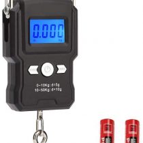 HANWELL 50kg/110lb Digital Luggage Scale with 4 Units, Electronic Travel Hanging Scales with Backlit Display/Tare/Data Hold Function - Portable for Handheld Suitcase (Red 50kg Luggage Scale)