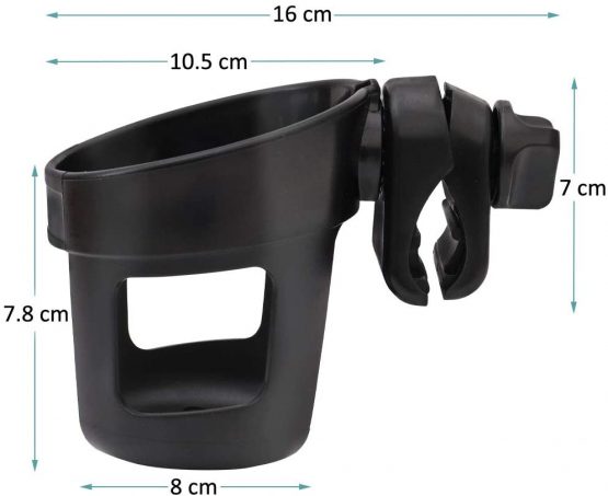 Stroller Cup Holder,Adjustable Universal Pushchair Cup Holder,360 Degrees Rotation,Bottle Holder for Stroller, Drink and Coffee,Suitable for Strollers and Bicycles - Image 2