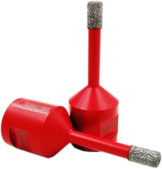 SHDIATOOL Dry Diamond Drill Core Bit 2pk Diameter 6mm Vacuum Brazed Drilling Porcelain Tile Granite Marble