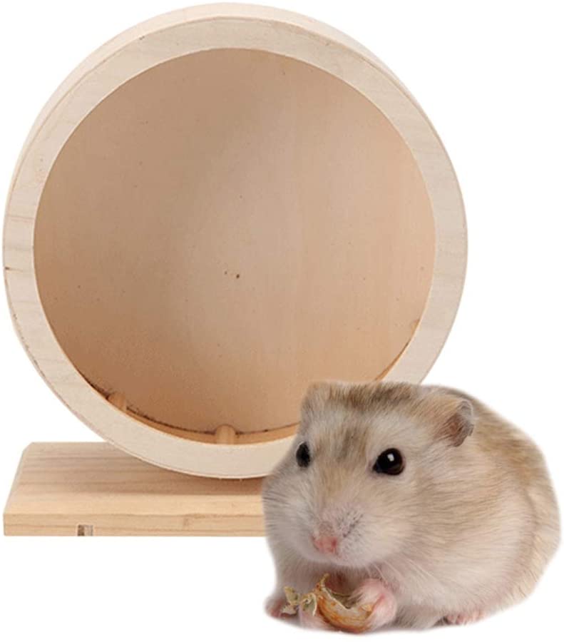 POPETPOP Wooden Non Slip Run Disc for Hamsters Hedgehogs Small Pets Exercise Wheel Size S - Image 3