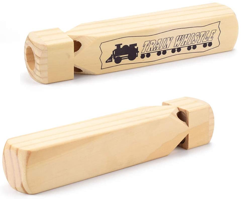 Train Whistle for Kids, 2 Pack Wood Whistle 4 Tones for Party Favours ...