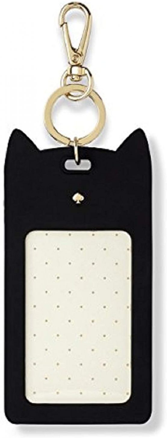 Kate Spade New York ID Badge Clip Key Chain, Black Cat