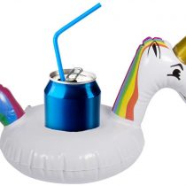 Folat 20290 Inflatable Floating Unicorn Cup Holder White, Multi-Coloured, Costumes