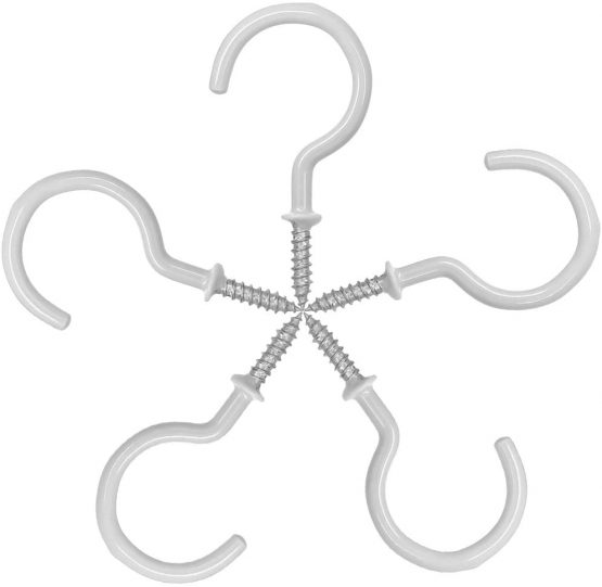 FineGood 25 Pack Cup Hook Ceiling Hooks, 2.9 Inches, Vinyl Coated Screw Hanger for Indoor and Outdoor Use - White - Image 2