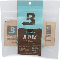 Boveda for Herbal Storage | 62% RH 2-Way Humidity Control | Size 8 Protects Up to 1 Ounce (30 Grams) Flower | Prevent Terpene Loss Over Drying and Molding | 10-Count Resealable Bag
