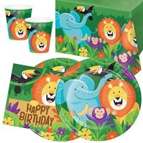 Jungle Safari Party Tableware Pack for 16