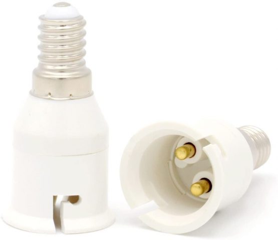 Luminosa E14 to B22 Lamp Holder Adapter Converter (Pack of 2 Adapters)/ ES Edison Small Screw to Bayonet Bulb Socket Adapter/LED Light Adapter Converter / 1 Year Warraty/CE Certified