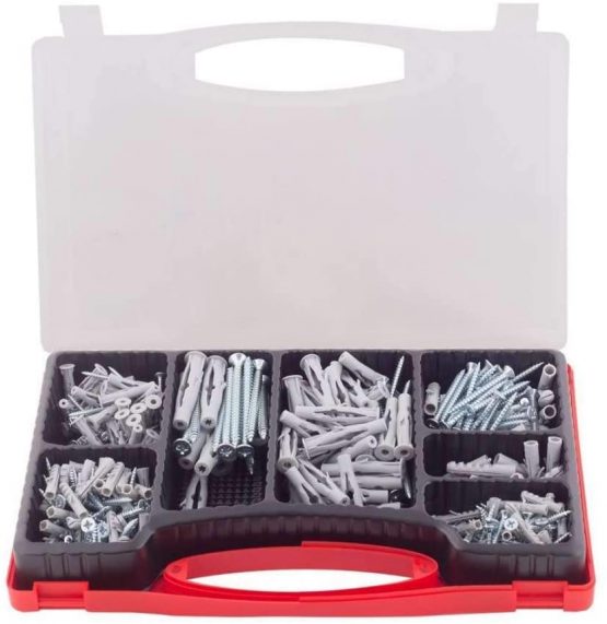 Fischer 71080 SOS Home Kit 360 pcs Wall Plugs and Screws for Full Wall and Perforated Bricks, Grey, Set of 360 Pieces - Image 2