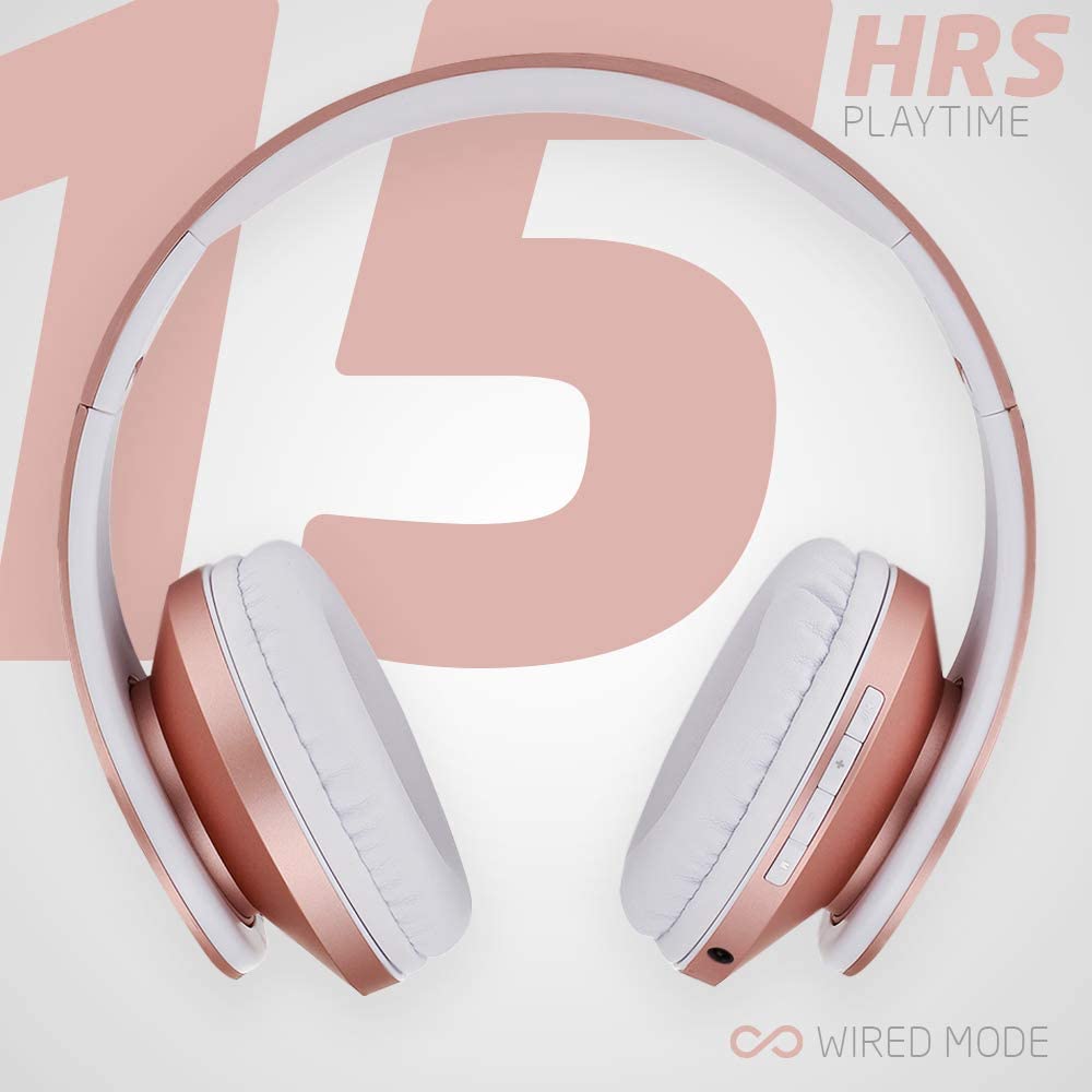 PowerLocus Bluetooth Over-Ear Headphones, Wireless Stereo Foldable Headphones Wireless and Wired Headsets with Built-in Mic - Image 4