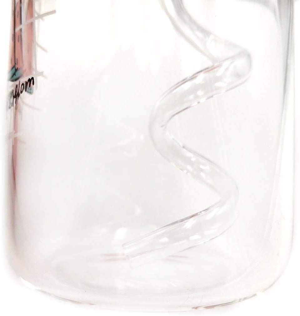 Glass Water Bottle with Bendable Straw Drinking Bottle Cute with Pink Cotton Sleeve Borosilicate BPA Free for Girl Women for Home School Office Gym Travel - Image 2