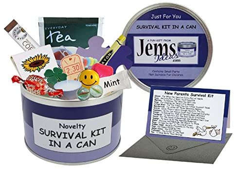 New Parents Survival Kit in a Can, Funny Gift for Mummy & Daddy To Be, Unique Keepsake for New Mum and Dad