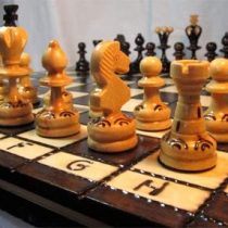 ChessEbook Wooden Chess Set PEARL 34 x 34 cm