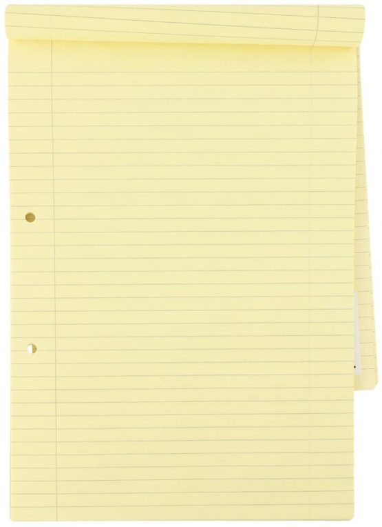 RHINO Stationery Special Education A4 Refill Pad Yellow Tinted Paper | 100 Page | 8mm Ruled with Margin School Notepad Quality Writing Paper - Image 2