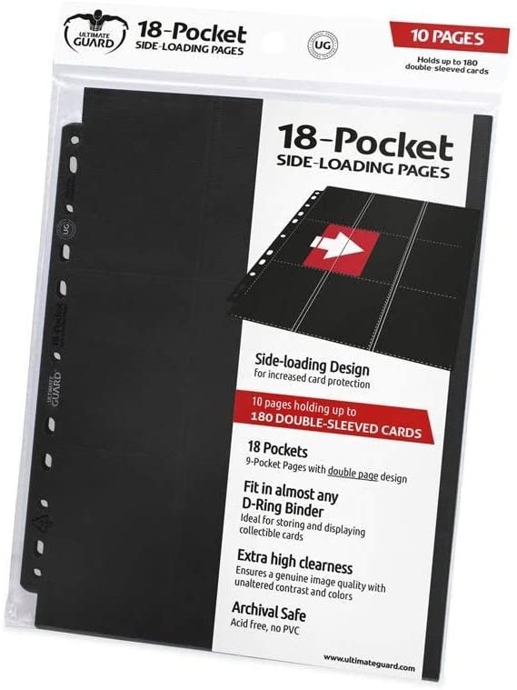 Ultimate Guard 18-Pocket Pages Side-Loading Album (Black), A4