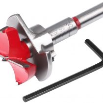 flintronic Forstner Drill Bit, 35mm Adjustable Positioning Drill Bit Set, Cemented Carbide Woodworking Hole Saw with Depth Stoper (Depth Range 10~40mm) Making Wood Hole Quickly&Precisely