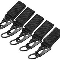 TANCUDER 5 Pack Tactical Gear Carabiner Clip Hanging Belt Carabiner Hook Nylon Webbing Buckle Strap Clip Molle Backpack Tape Keychains Hanging Buckle Belt Key Ring Holder for Outdoor Camping Hiking