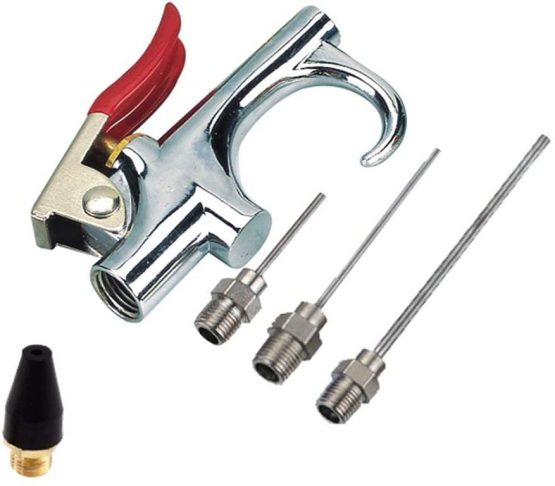 Air Nozzle Blow Gun Kit with 5 Interchangeable Nozzles Pneumatic Air Compressor Accessories Dust Cleaning Tool - Image 3