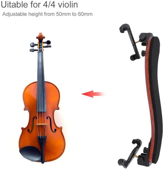 Dilwe Violin Shoulder Rest, Lightweight Maple Wood Violin Adjustable Pad Shoulder Rest Accessory Parts for 4/4 Fiddle Violin - Image 4