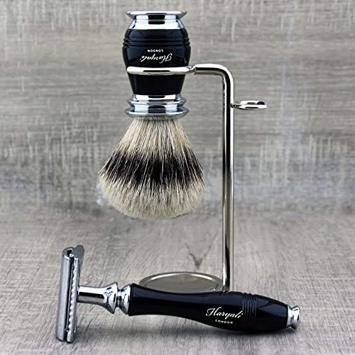 Black Colour 3 Pieces Shaving Kit For Men's. The set Comes with Sliver Tip Badger Hair, 3 pieces-De - Image 4
