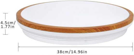 35W Wooden LED Ceiling Lights 3000K-6000K Dimmable Flush Mount Ceiling Light,Ø 38cm Waterproof Led Bathroom Ceiling Lights for Bedroom, Kitchen,Living Room,Hallway[Energy Class A++] - Image 4