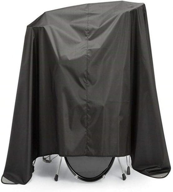 QEES Drum Set Dust Cover, Electronic Drum Kit Water-Resistant Nylon Cover With Sewn-in Weighted Corners, Drum Sets Accessories JJZ1426, Black (80 x 108 inches)