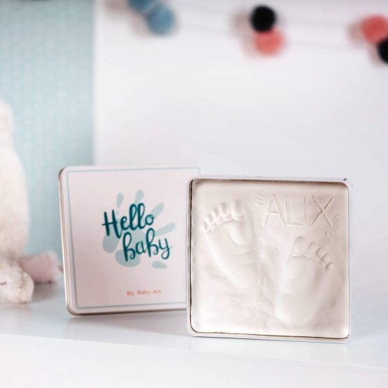 Baby Art - Magic Box Square Essentials Elegant Gift Box with Plaster Cast for Baby Feet or Hands, Multi-Colour - Image 2