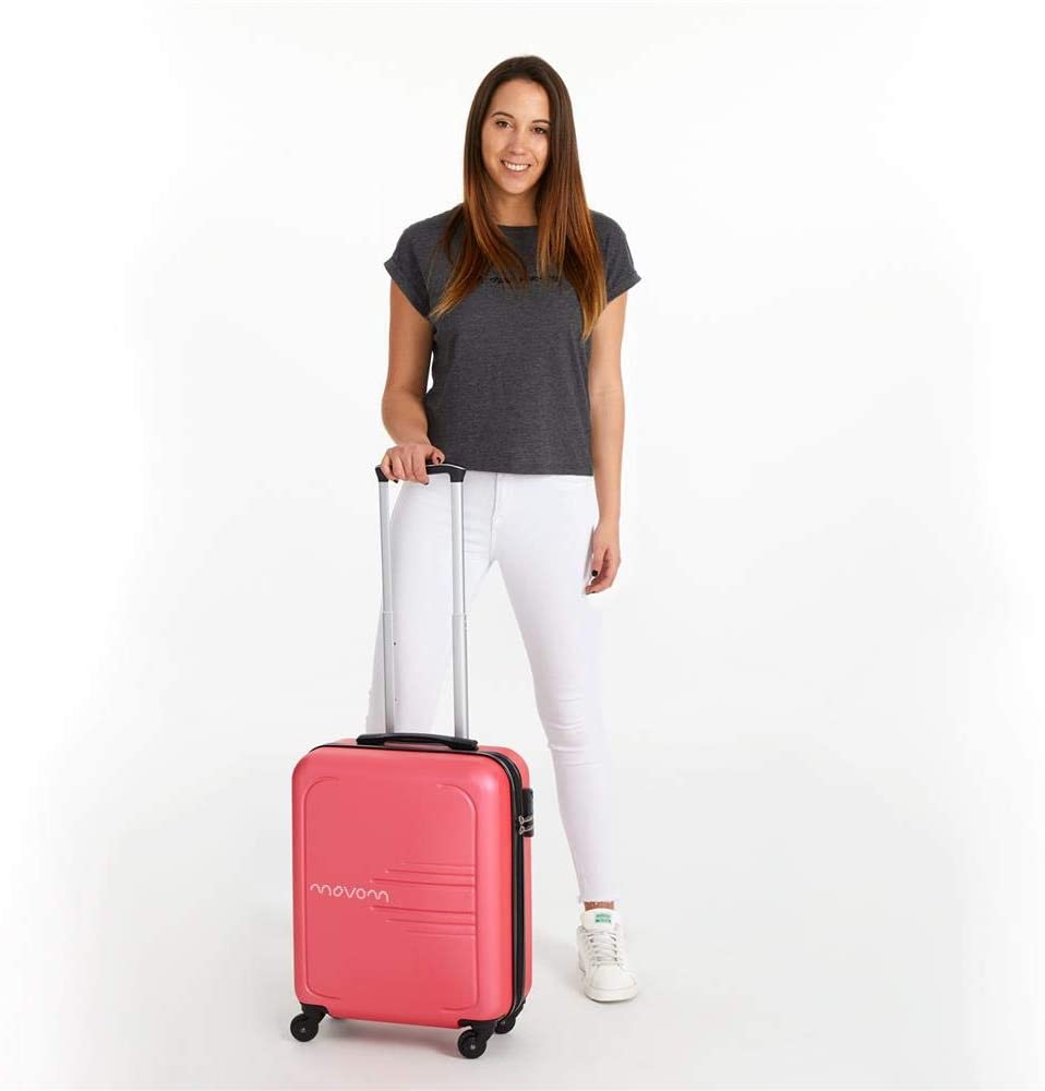 Movom Flash Pink Cabin Suitcase 39 x 55 x 20 cm Rigid ABS Combination ...