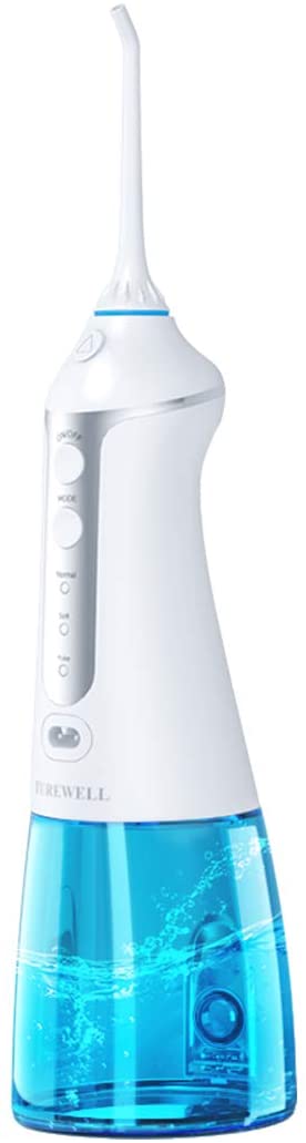 TUREWELL FC1591 Water Flosser for Teeth Portable Cordless Oral Irrigator with 6 Jet Tips, 3 Cleaning Modes, IPX7 Waterproof