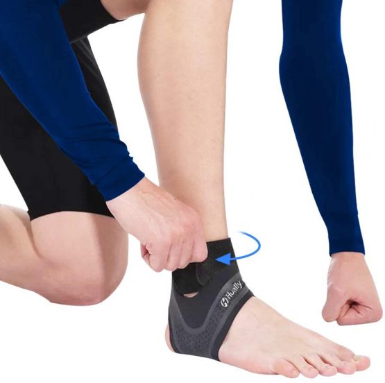 Hually Ankle Support, 1 Pair Adjustable Ankle Brace with Breathable & Elastic Nylon Material, Comfortable Ankle Wrap Sports Protect Against Chronic Ankle Strain Sprains Fatigue, One Size Fits All - Image 2