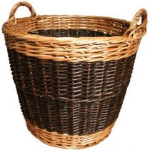 JVL Two Tone Willow Log Basket, 50 x 40 cm
