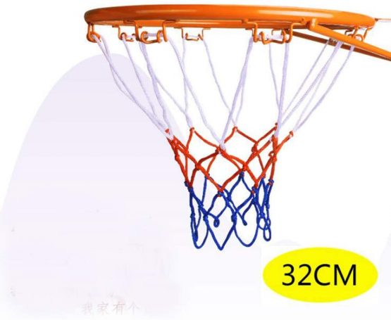Georgie Porgy Kids Basketball Hoop and Net Sit, Wall Mounted Metal Basketball Hoop Portable Bedroom Indoor Outdoor Sport Toys for Kids Diameter 32CM