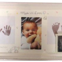 Baby Keepsake Footprint Hand Print Photo Frame Ink Pad Picture Frame Baby Shower Baby Memories Baby Gift Baby Foot Print Hand & Foot Print Photo Frame Child New Born Baby