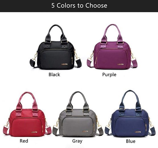 Nylon Shoulder Handbags for Women, OPXTO Waterproof Multi Pocket Purses and Cross-body Bags, High-dense Nylon Oxford Multi-function Lightweight Tote Bag. - Image 2