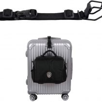 Luggage Strap,J Hook Add A Bag Luggage Strap, Adjustment Luggage Belt Strap Attach Luggage Accessories with Hands Free(Black-Medium Size)
