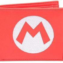 Bioworld Nintendo Super Mario Bros. Bi-Fold Wallet with Embroidered Logo, (Mw010205Ntn) Credit Card Case, 17 cm, Red