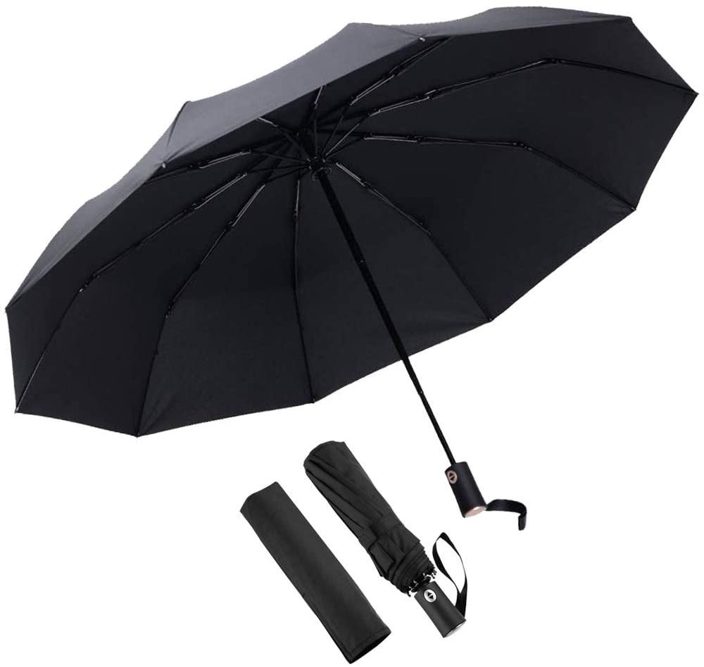 Automatic Folding Umbrella, Windproof 41 inch Backpack Umbrella, Self
