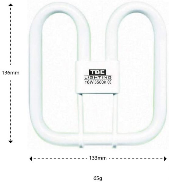 TBE Lighting 16w 2D 2-PIN CFL Energy Saving Lamps - DD Fluorescent Bulbs - 2-Pin GR8 Base Fittings - Long Life Lamp, Soft White 3500K (2-Pack) - Image 2