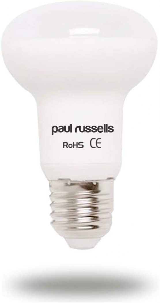 2 Pack 8W Reflector LED Light Bulbs E27 ES Edison Screw Paul Russells Bright 8W=65W Spotlight R63 Spot Light 120 Beam Lamp 2700K Warm White 65W Incandescent Replacement