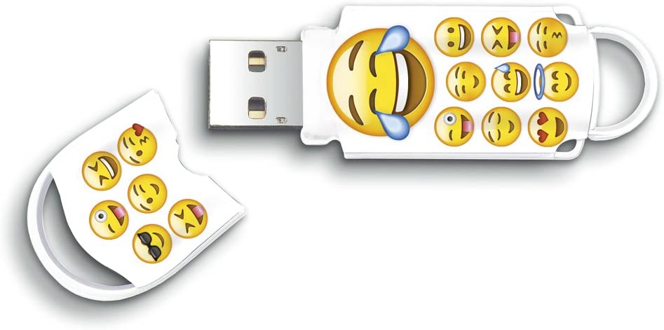 Integral 32GB XPression USB Drive in Emoji Design Fun and Funky Memory Stick Pen Drive, External Storage for Work Study and Leisure
